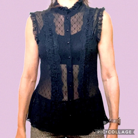 Lace Ruffled Top by INC - Picture 2 of 6